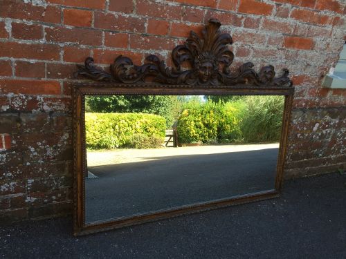 A Fabulous Very Useful Early Antique 18th Century Italian Carved Wood Mirror.