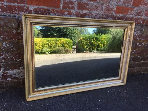 A Wonderful Useful Size Early Antique 19th Century Italian Carved Wood Original Silver/gilt Mirror.