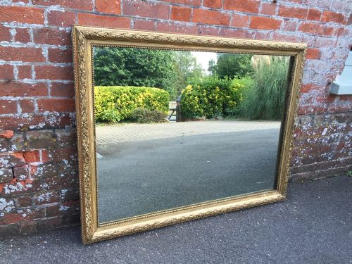 A Wonderful Highly Useful Large Antique 19th Century French Carved Wood & Gesso Original Gilt Mirror.