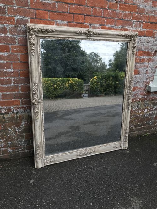 A Superb Size Early Antique 19th Century French Carved Wood & Gesso Painted Louis Philippe Mirror