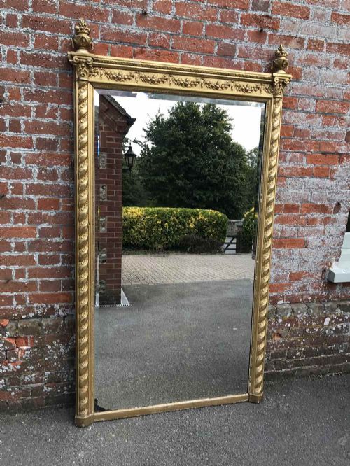 A Spectacular Large Antique 19th Century French Carved Wood & Gesso Original Gilt Mirror.