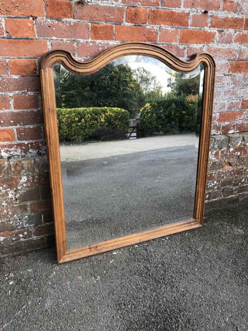 A Wonderful Antique 19th Century French Fruitwood Plain Shaped Top Mirror.