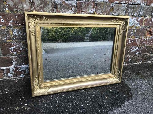 A Useful Size Early Antique 19th Century French Carved Wood & Gesso Louis Philippe Mirror.