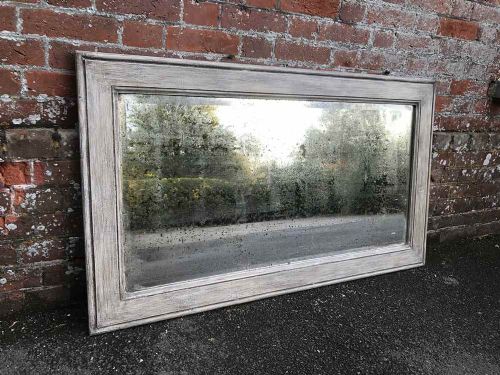 A Stunning Good Size Antique 19th Century French Carved Wood Painted Mirror.