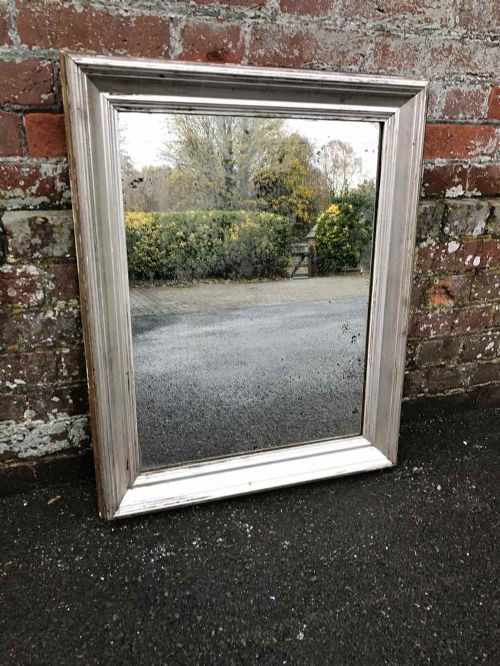 A Stunning Good Size Antique 19th Century French Carved Wood & Gesso Original Silvered Bistro Mirror.