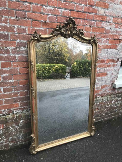 An Absolutely Stunning Large Antique 19th Century French Carved Wood and Gesso Gilt Mirror.