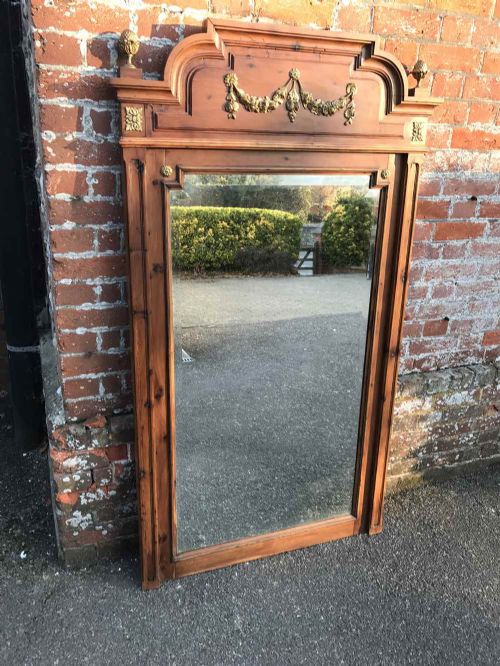 A Delightful Large Antique 19th Century French Original Fruitwood Mirror