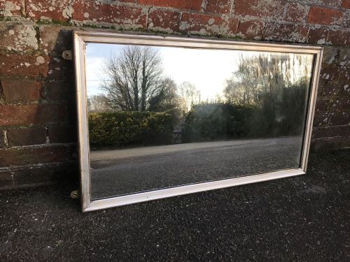 A Superb Antique 19th Century French Carved Wood Original Silvered Bistro Mirror.