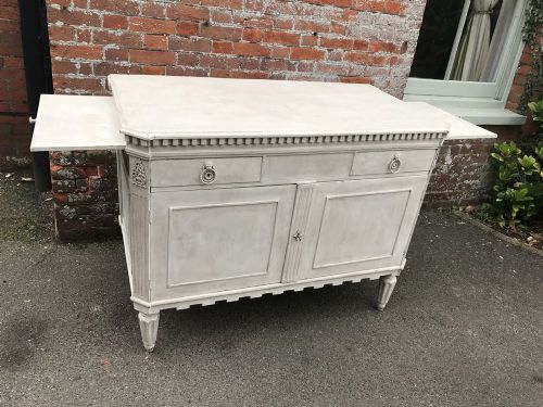 A Stunning Highly Decorative Early Antique 19th Century French Ornate Carved Wood Painted 2 Drawer Commode.