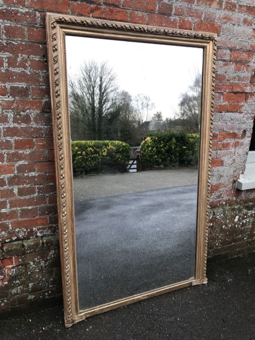 A Superb Large Antique 19th Century French Carved Wood & Gesso Original Gilt Rope Twist Framed Mirror.