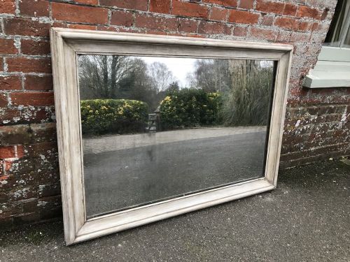 A Superb Antique 19th Century French Carved Wood & Gesso Painted Plain Mirror.