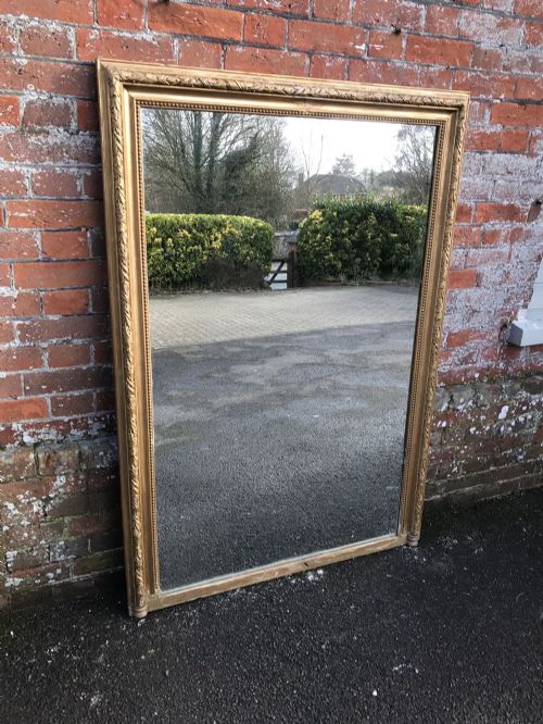 A Delightful Large Antique 19th Century French Carved Wood & Gesso Original Gilt Mirror.
