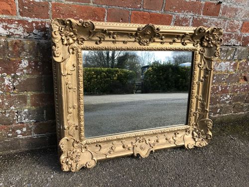A Wonderful Antique 19th Century French Carved Wood and Gesso Highly Decorative Original Gilt Mirror.