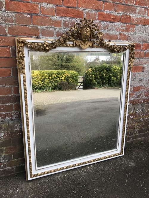 A Fabulous Large Antique 19th Century French Carved Wood & Gesso Gilt Painted Rope Twist Framed Mirror.