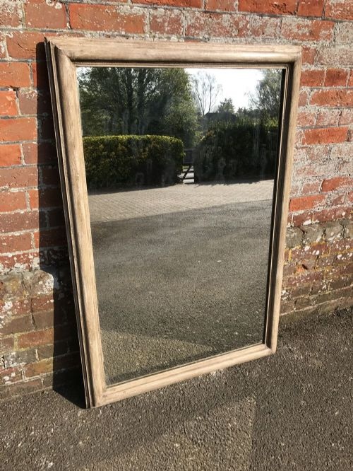 A Highly Useful Antique 19th Century French Carved Wood Painted Plain Mirror