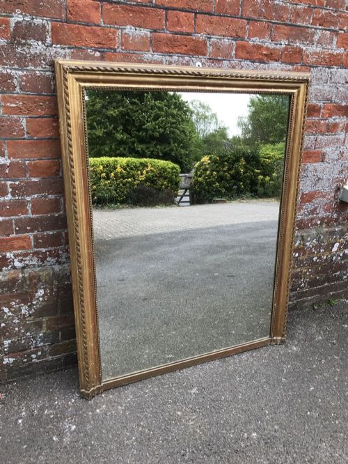 A Wonderful Antique 19th Century French Carved Wood & Gesso Original Gilt Rope Twist Framed Plain Mirror.