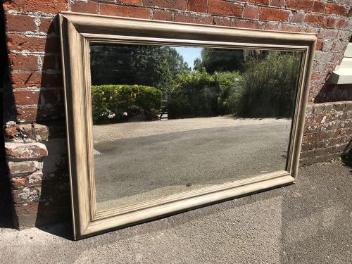 A Fabulous Large Antique 19th Century French Carved Wood & Gesso Painted Plain Mirror.