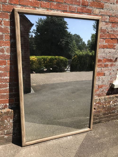 A Superb Large Antique 19th Century French Carved Wood Plain Thin Framed Painted Mirror.