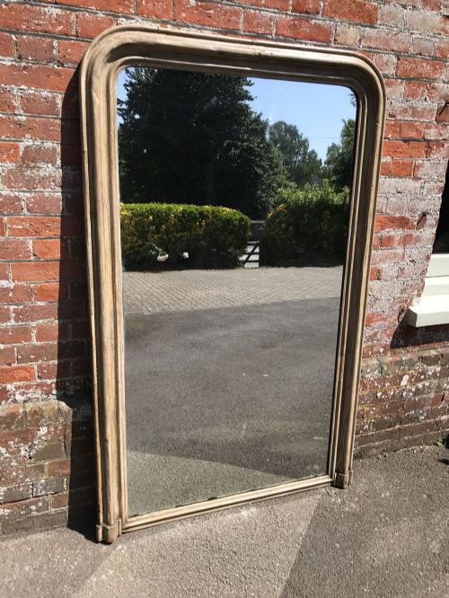 A Stunning Large Early Antique 19th Century French Carved Wood & Gesso Painted Louis Philippe Mirror.