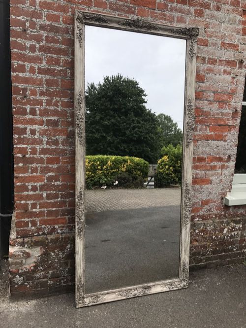 A Superb Early Antique Large 19th Century French Carved Wood & Gesso Painted Louis Philippe Mirror,