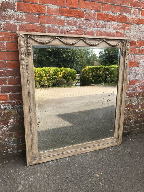A Stunning Antique 19th Century French Highly Decorative Good Size Carved Wood & Gesso Painted Mirror.