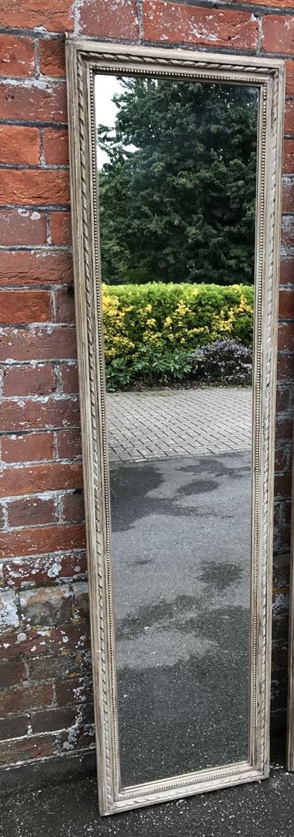 A Superb  of 19th Century French Carved Wood Painted Plain Rope Twist Framed Mirror.
