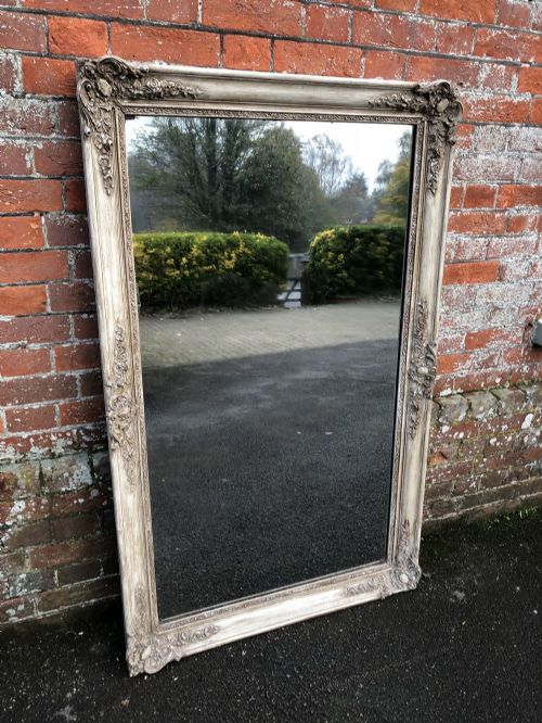 A Delightful Large Early Antique 19th Century French Carved Wood & Gesso Painted Louis Philippe Mirror.
