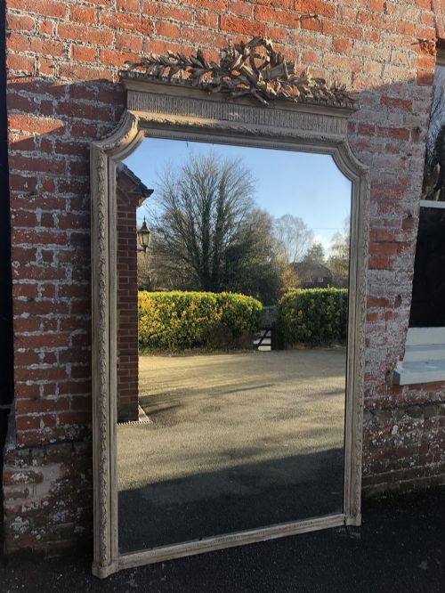 An Absolutely Stunning Extra Large Antique 19th Century French Carved Wood & Gesso Mirror.
