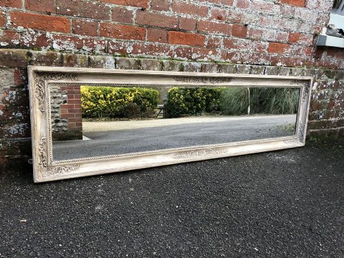 A Wonderful Large Early Antique 19th Century French Carved Wood & Gesso Painted Louis Philippe Mirror.