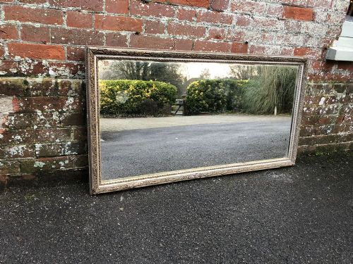 A Stunning Early Antique 19th Century French Carved Wood & Gesso Distressed Silver/gilt Bistro Mirror.