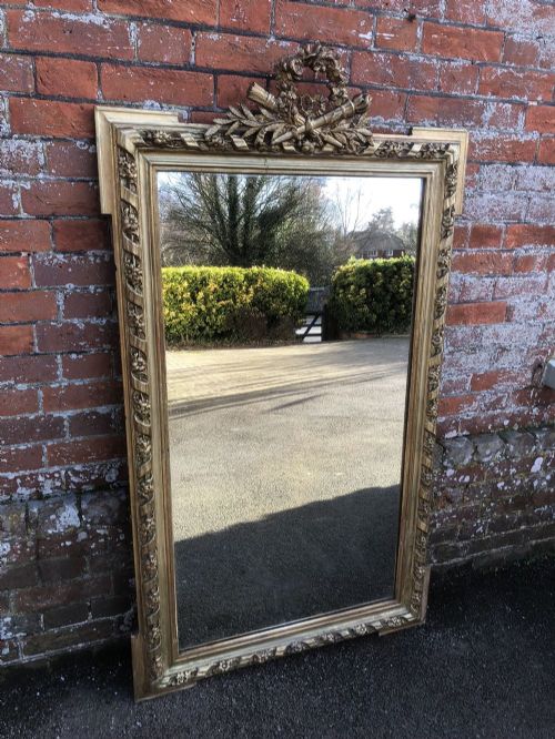 A Superb Large Antique 19th Century French Carved Wood & Gesso Original Gilt Rope Twist Mirror.