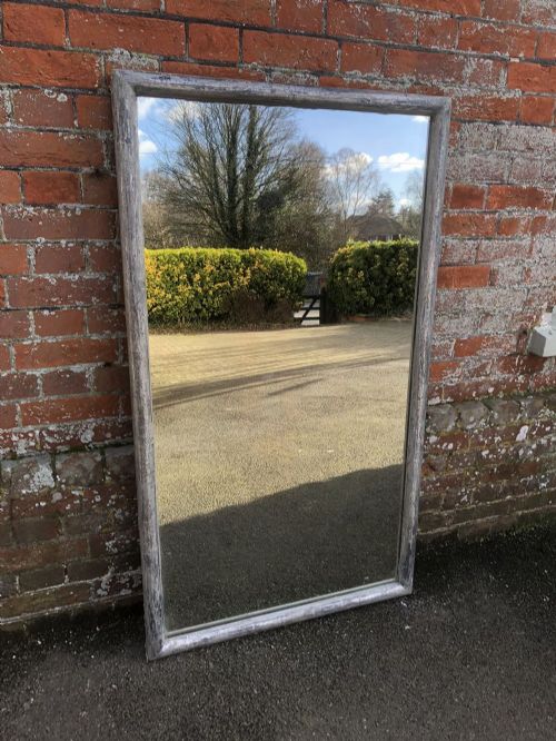 A Fabulous Large Antique 19th Century French Carved Wood and Gesso Original Silvered Bistro Mirror.