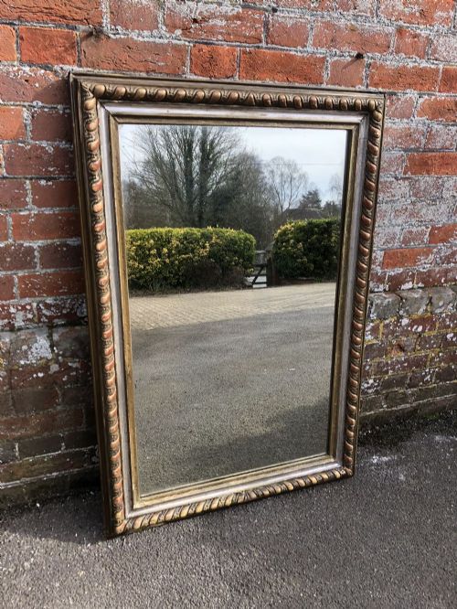 A Wonderful Useful Size Antique 19th Century French Carved Wood & Gesso Original Silver/gilt Distressed Mirror.