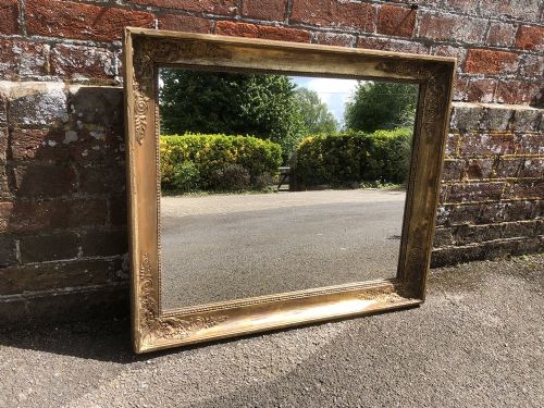 A Superb Good Size Antique 19th Century Carved Wood and Gesso Gilt Louis Philippe Mirror.
