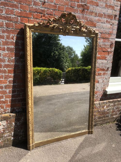 An Absolutely Stunning Large Antique 19th Century French Carved Wood & Gesso Original Gilt Mirror.