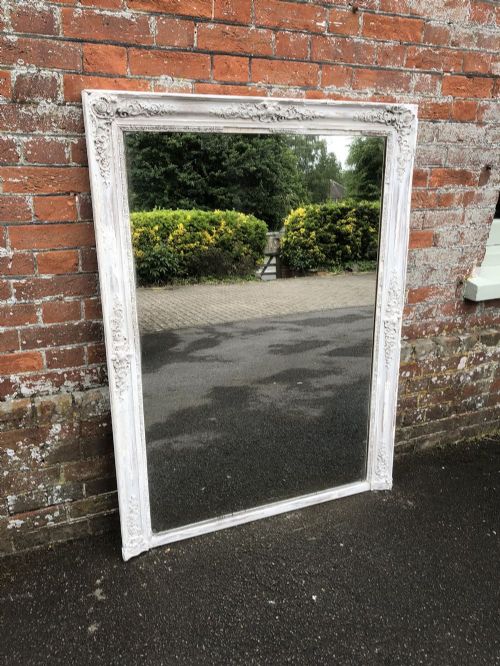 A Highly Decorative Original Early Antique 19th Century French Distressed Painted Louis Philippe Mirror.