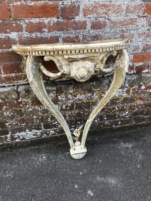 A Delightful  Useful Size Early Antique Italian Late 18th Century Carved Wood Original Distressed Painted Console Table.