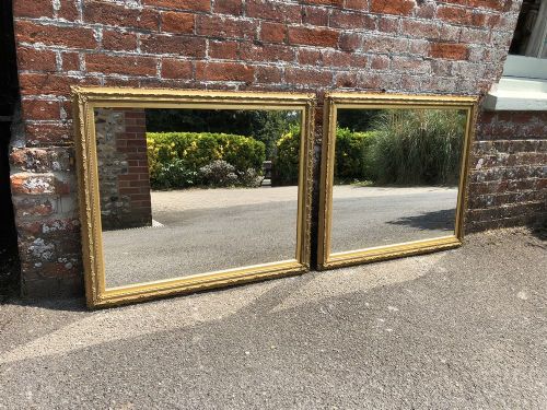 A Wonderful Pair of Antique 19th English Carved Wood Original Gilt Mirrors,