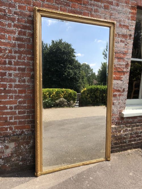 A Spectacular Large Antique 19th Century French Carved Wood & Gesso Original Gilt Leaf Framed Mirror.