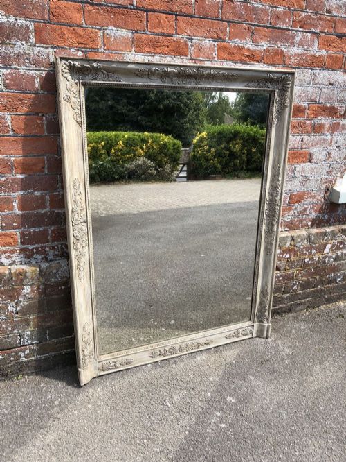 A Fabulous Good Size Early Antique 19th Century French Carved Wood & Gesso Painted Louis Philippe Mirror.