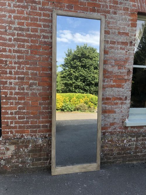 A Spectacular Large Antique 19th Century French Carved Wood Painted Plain Mirror.