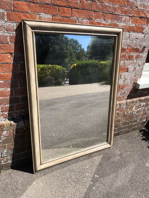 A Highly Useful Size Antique 19th Century French Carved Wood Painted Plain Mirror.
