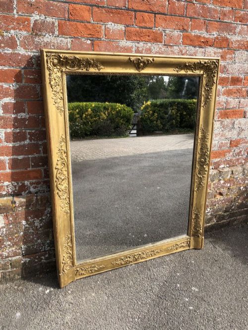 A Superb Early Antique 19th Century French Carved Wood & Gesso Original Gilt Louis Philippe Overmantel Mirror.