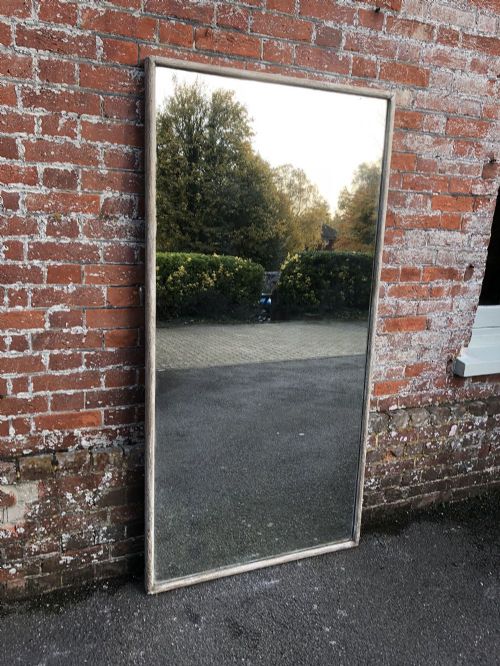 A Fabulous Large Antique French 19th Century Carved Wood & Gesso Painted Bistro Mirror.