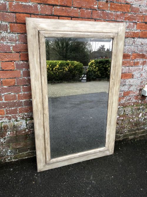 A Fabulous Large Antique French 19th Century Carved Wood Painted Mirror