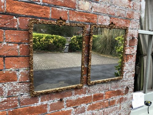 A Highly Useful Pair of Antique French Carved Wood & Gesso Orignal Gilt Mirrors.