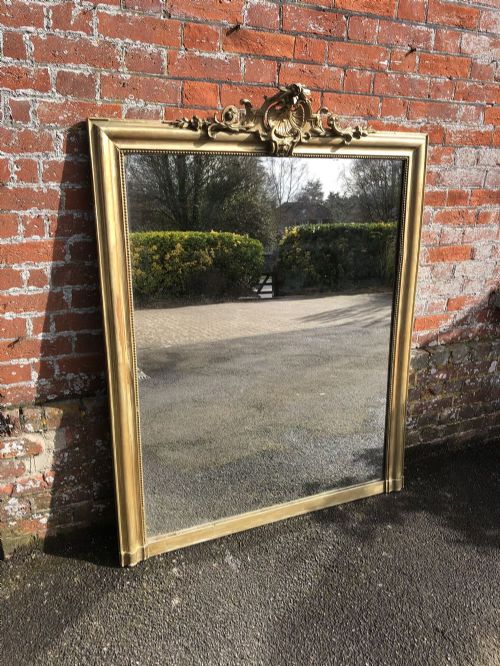 A Fabulous Large Antique French 19th Century Carved Wood and Gesso Orignal Gilt Mirror.
