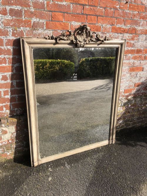 A Wonderful Large Antique 19th Century French Carved Wood & Gesso Painted Mirror.