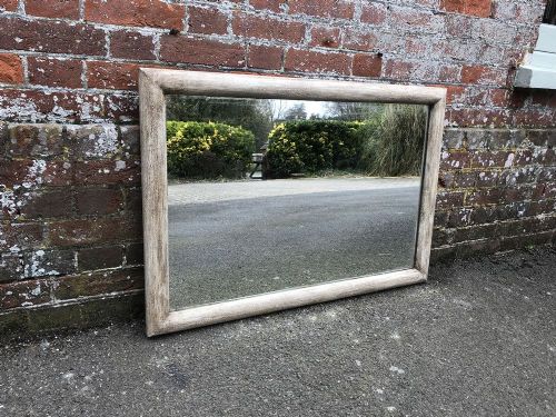A Stunning Antique French Carved Wood & Gesso Painted Bistro Mirror.