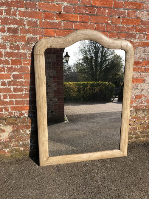 A Wonderful Large Antique 19th Century French Painted Shaped Top Plain Mirror.
